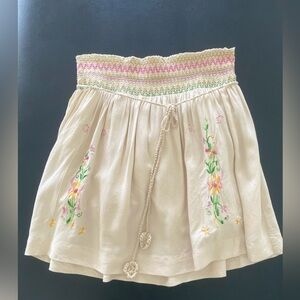 Lucky Brand Boho Flowy Embroidered Skirt